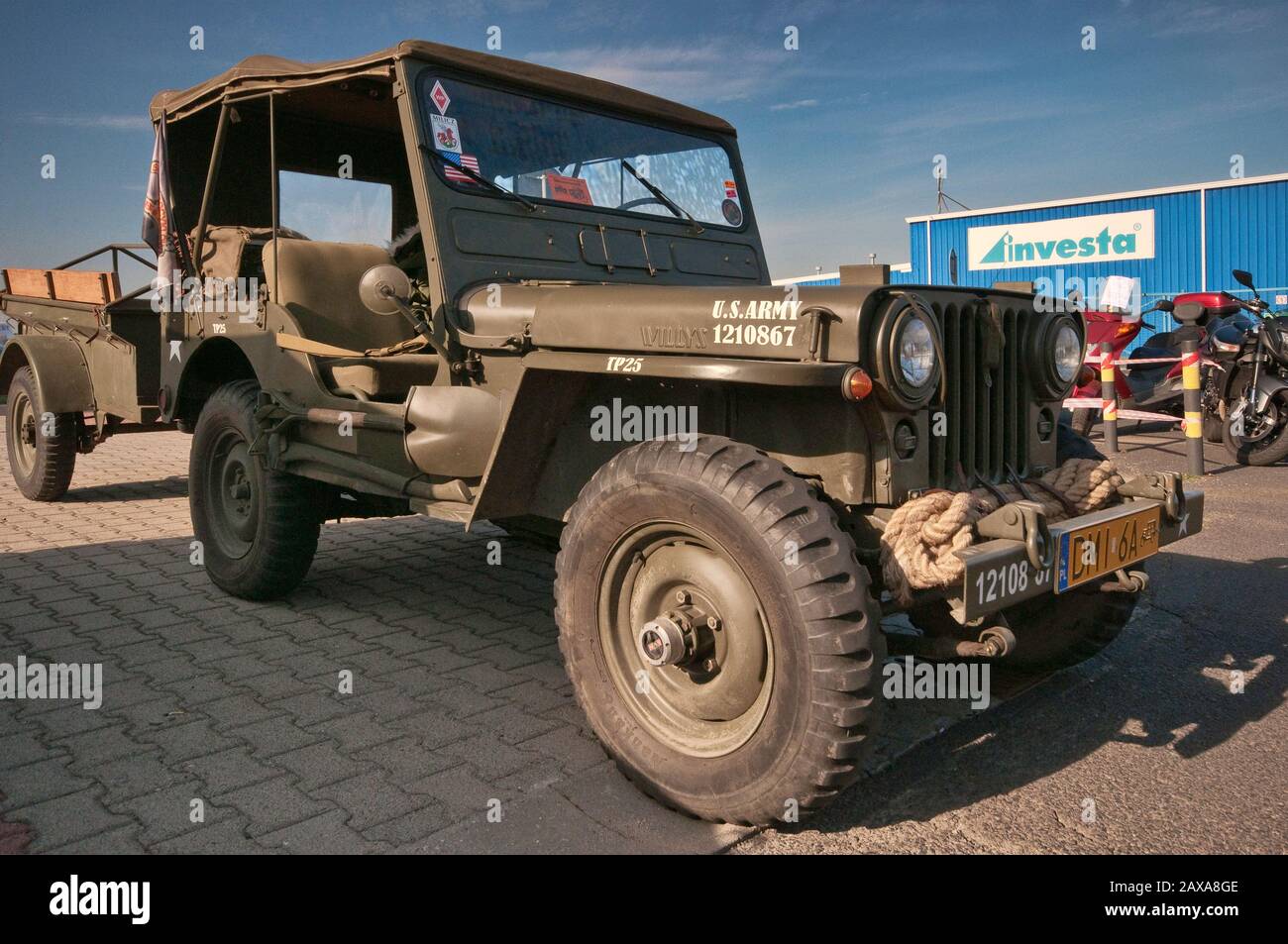 WW2 Willys MB Jeep, Oldtimer Bazar Messe in Breslau, Niederschlesien, Polen Stockfoto