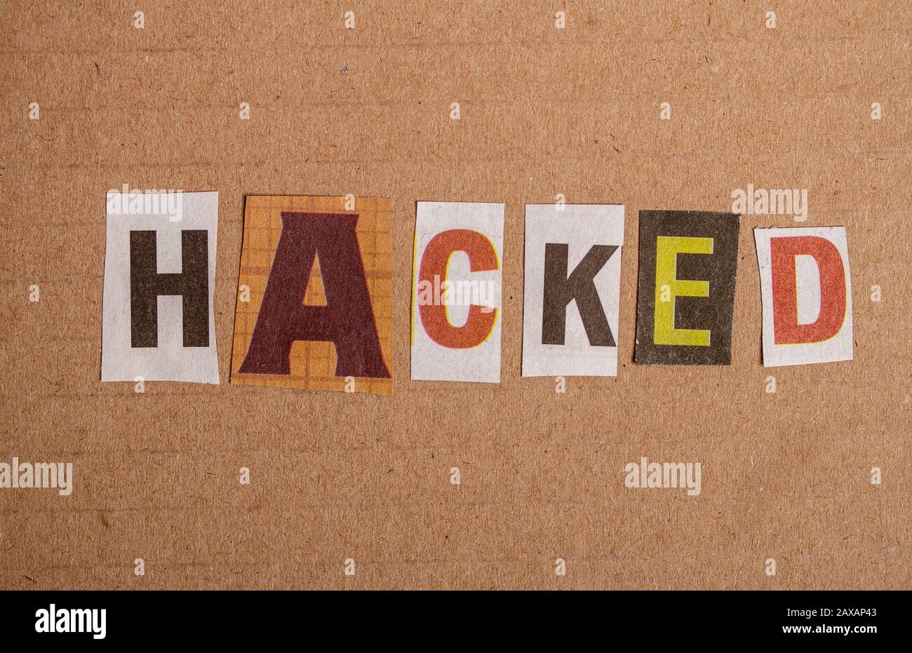 Gehacktes Textsymbol Stockfoto