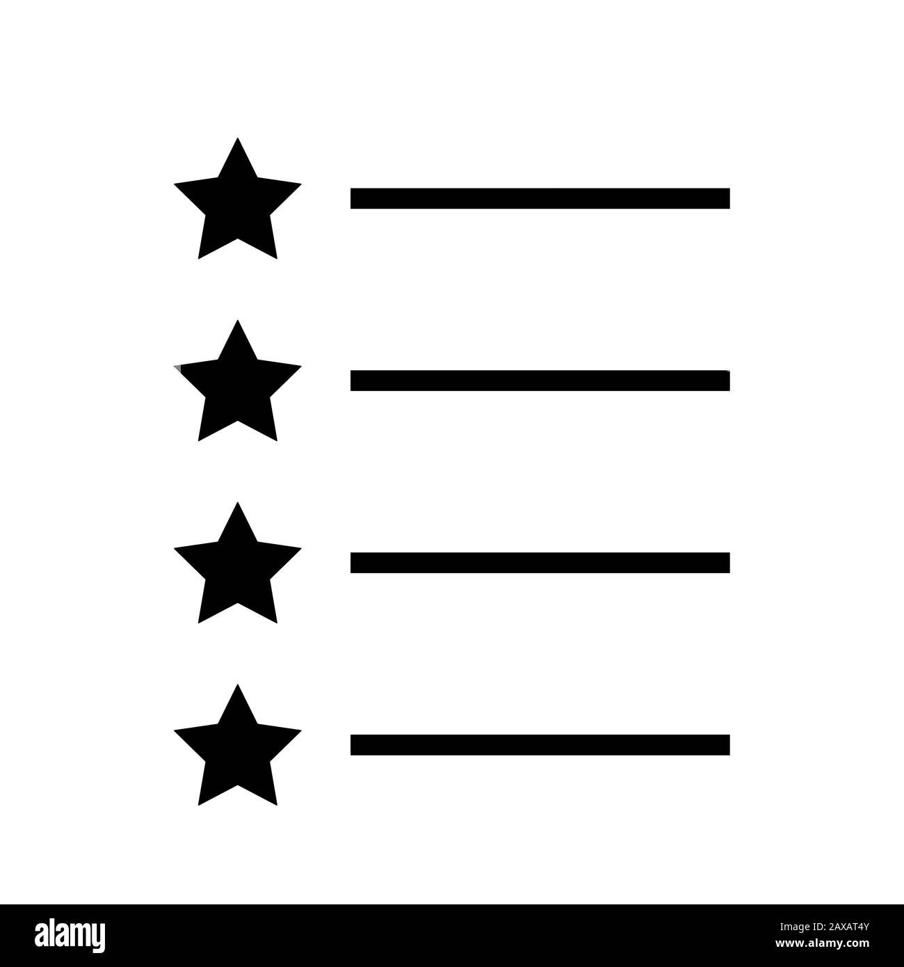 Symbol für Menüsterne. Liste der bevorzugten Dokumente. Chat-Seite oder Nachricht. EPS 10 Stockfoto