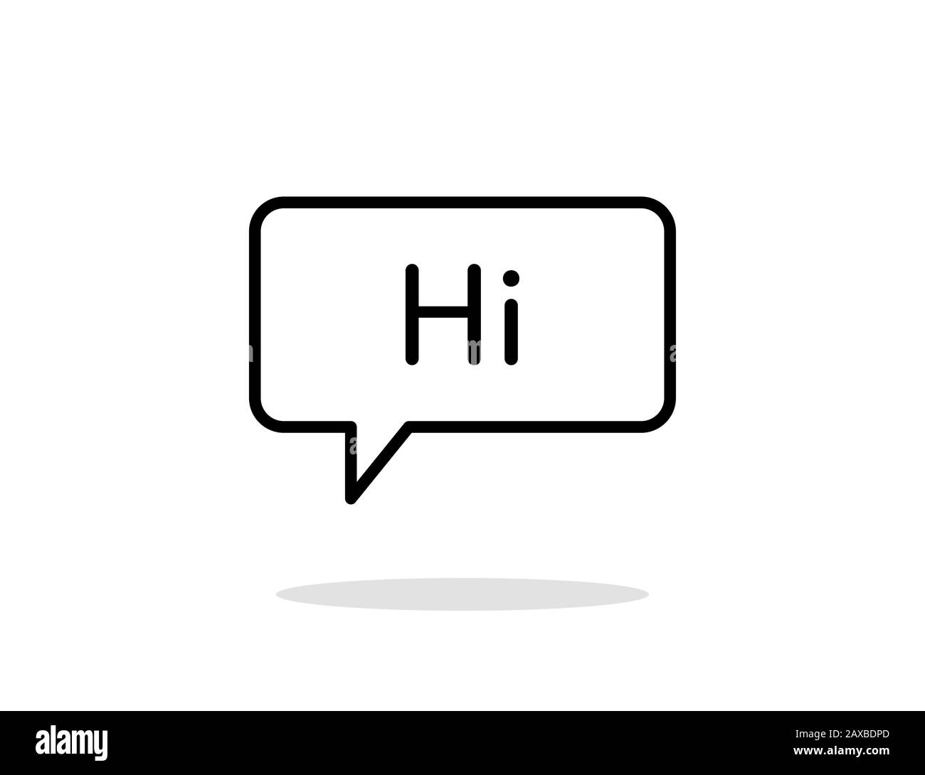Sprechen Sie mit Hi-Text oder Chat-Element. Symbol für Retro-Kommunikation. Soziale Post. EPS 10 Stockfoto
