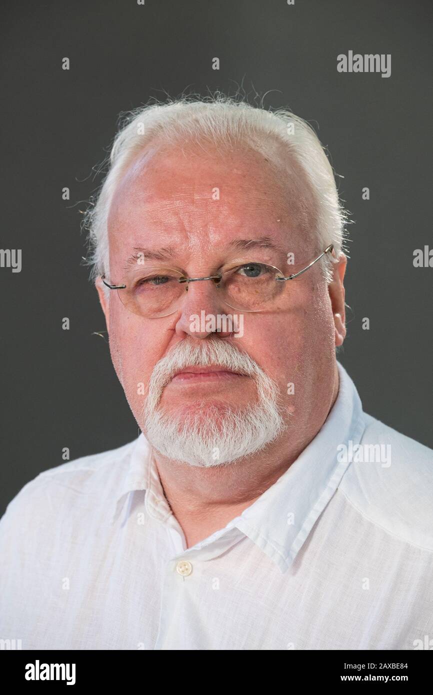 Der englische Kinderillustrator und Autor Ian Archie Beck besucht während des jährlichen Edinburgh International Book Festivals 2018 einen Fotocall Stockfoto