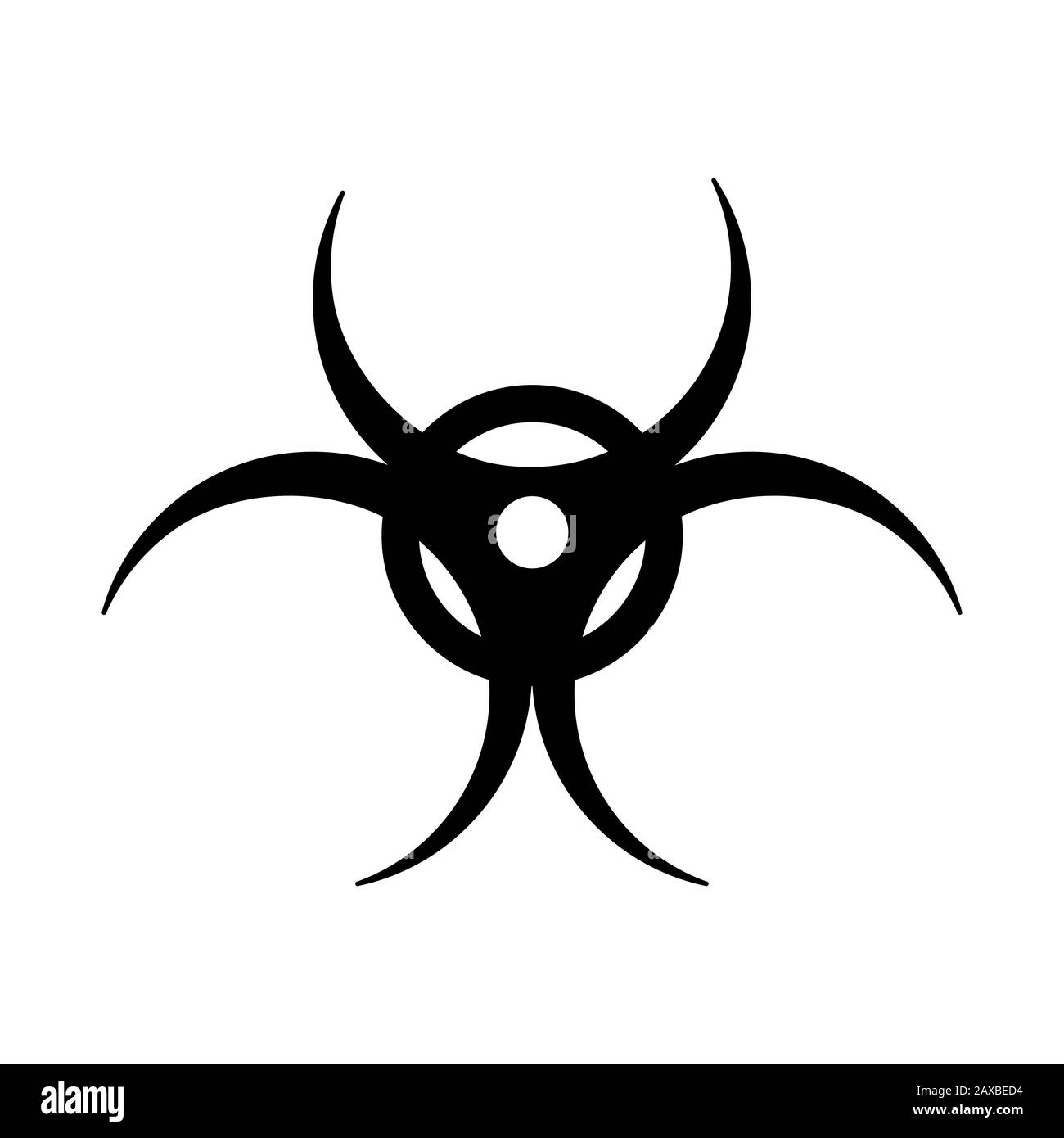 Symbol "Biohazard". Biologische Waffe, Gefahr oder Schutz. Isoliertes Zeichen. Epidemisches Symbol. EPS 10 Stockfoto