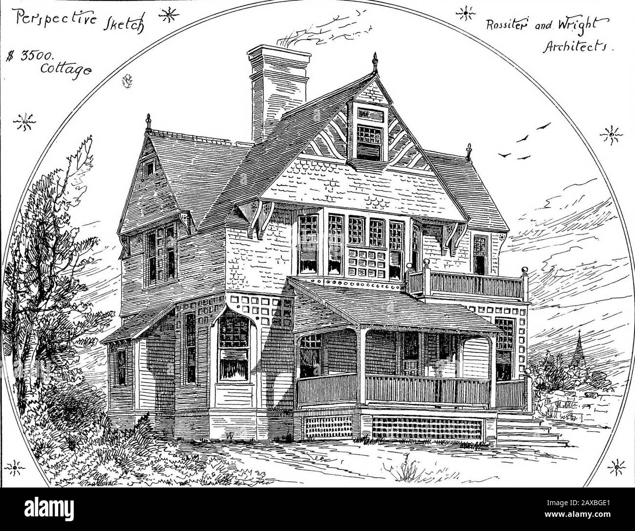 Amerikanische Cottages, bestehend aus vier großen Quarto-Platten