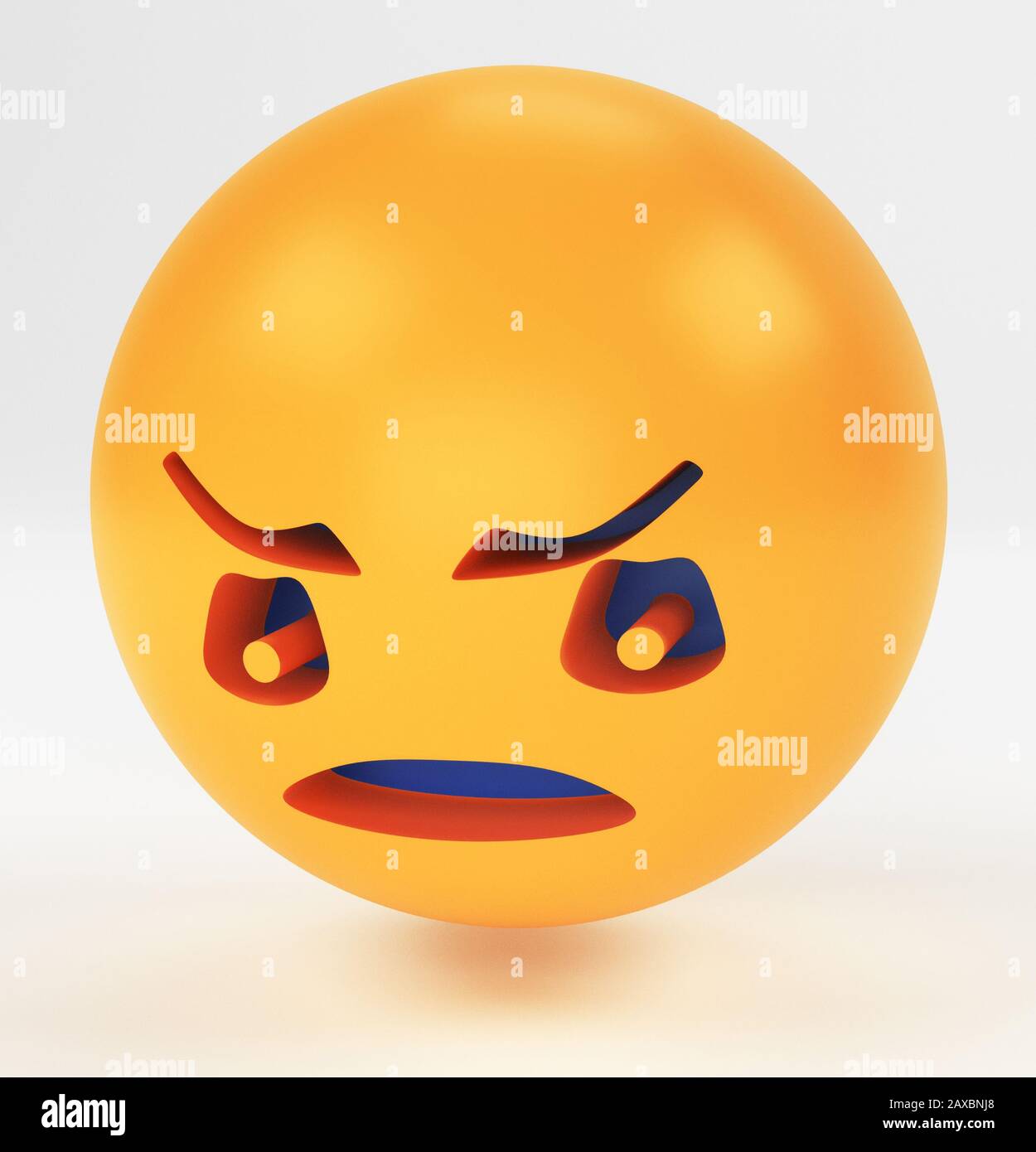 Emojis, Smiley-Design für Mobiltelefone. 3D-Emotionskonzept. 3D-Rendering Stockfoto