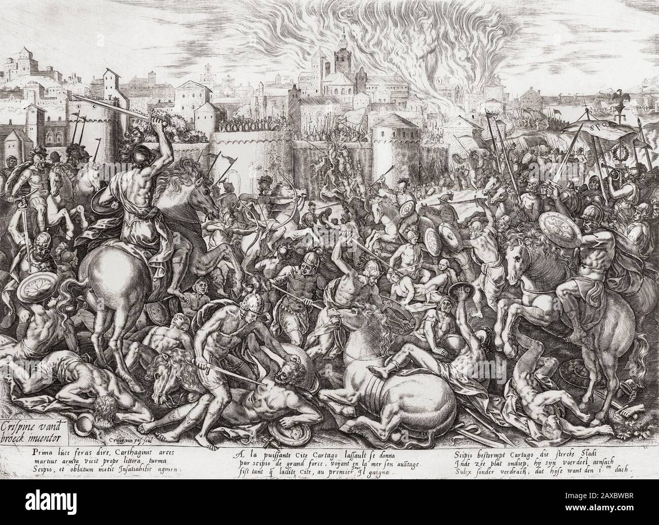 Die Belagerung von Karthago während des Dritten Punischen Krieges, 149-146 V. CHR. Stockfoto