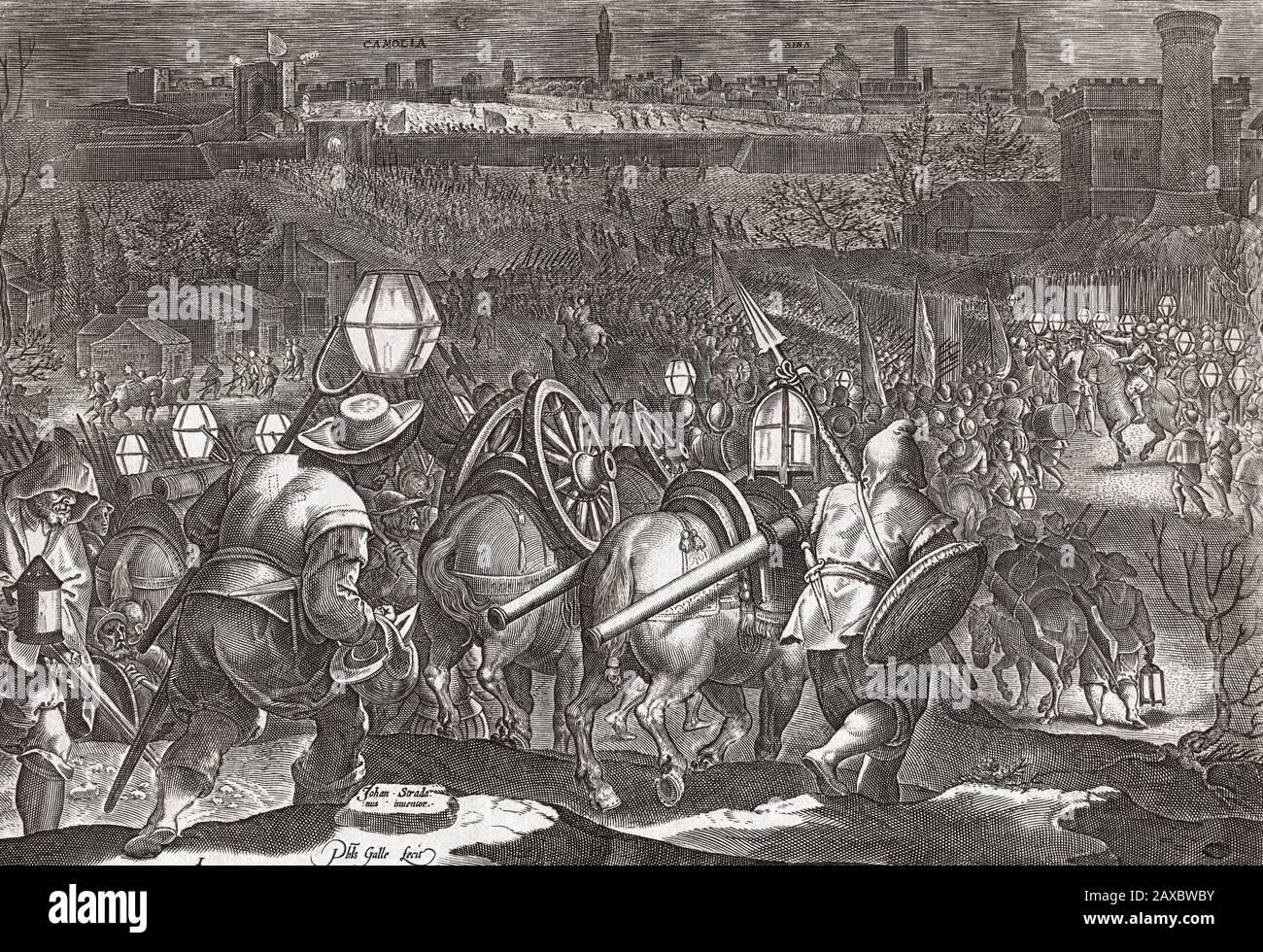 Belagerung von Siena, 1554-1555, während des Fünften Hapsburg-Valois-Krieges, 1551-1559. Stockfoto