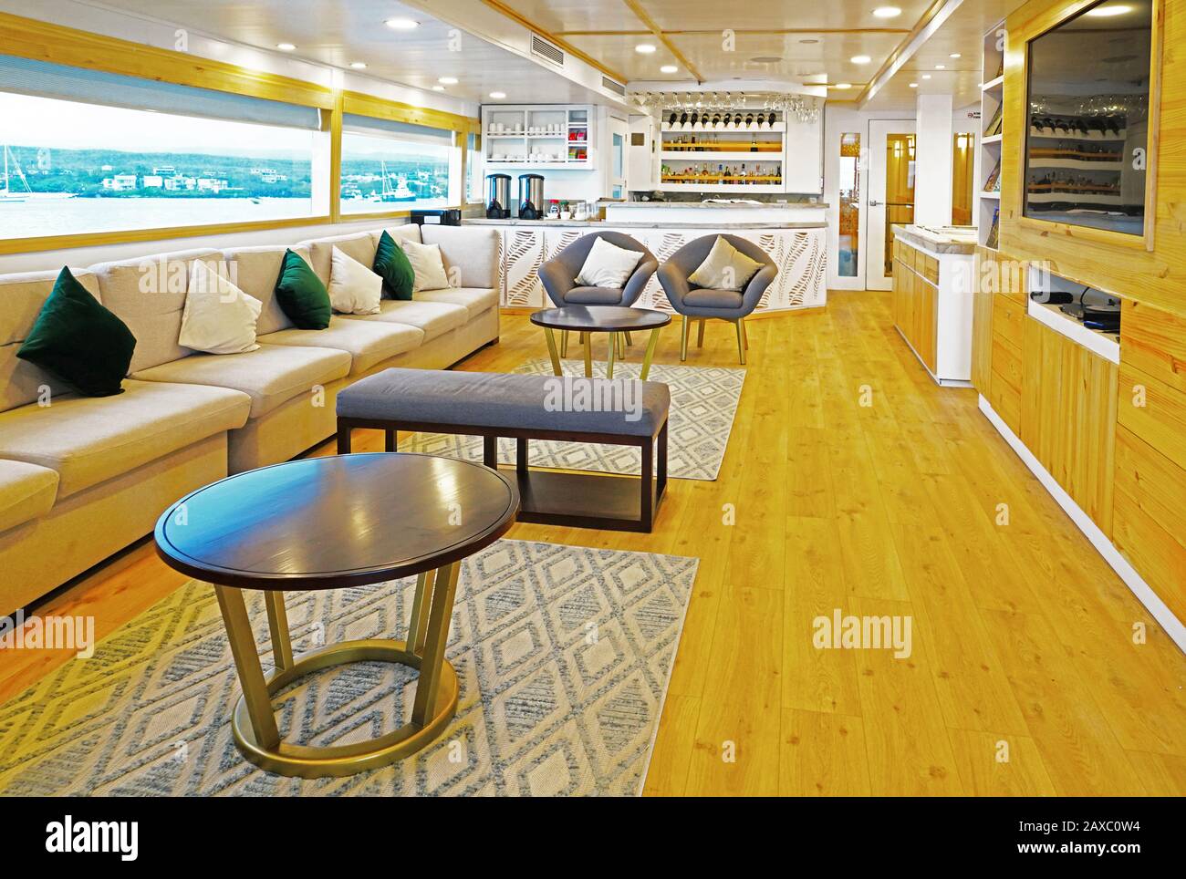Galapagos Inseln 16 Personen Yacht Sea Star Journey Lounge. Stockfoto