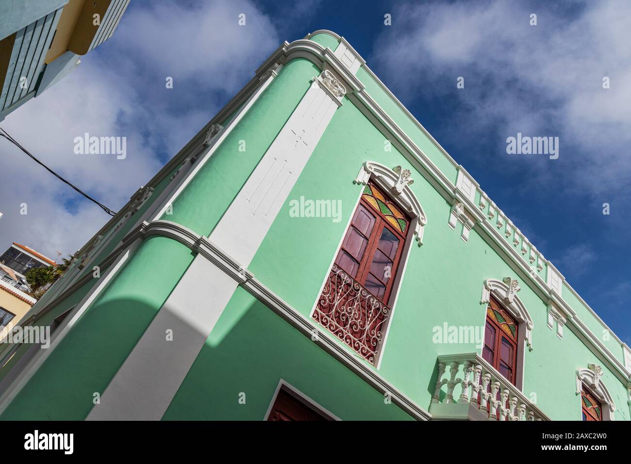 Kolonialer Architekturstil im Haus in Guia de Isora, auf Tenera, auf den Kanarischen Inseln, in Spanien Stockfoto