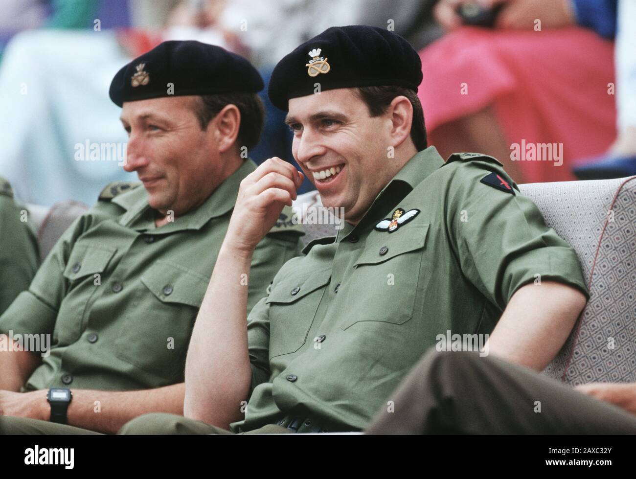 S.H. Prinz Andrew, Herzog von York als Oberst des Staffordshire Regiments besucht das Regiment in Westdeutschland Juli 1989 Stockfoto