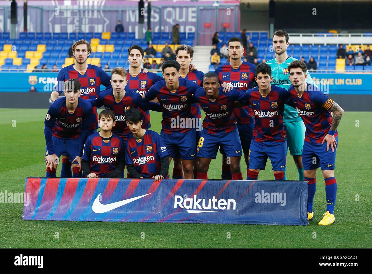 Mannschaftsgruppe Barcelona B (Barcelona B), 9. FEBRUAR 2020 - Fußball/ Fußball: Spanische Partie der Gruppe B der "La Liga Segunda Division B"  zwischen dem FC Barcelona B 2-3 Villarreal B im Estadi Johan