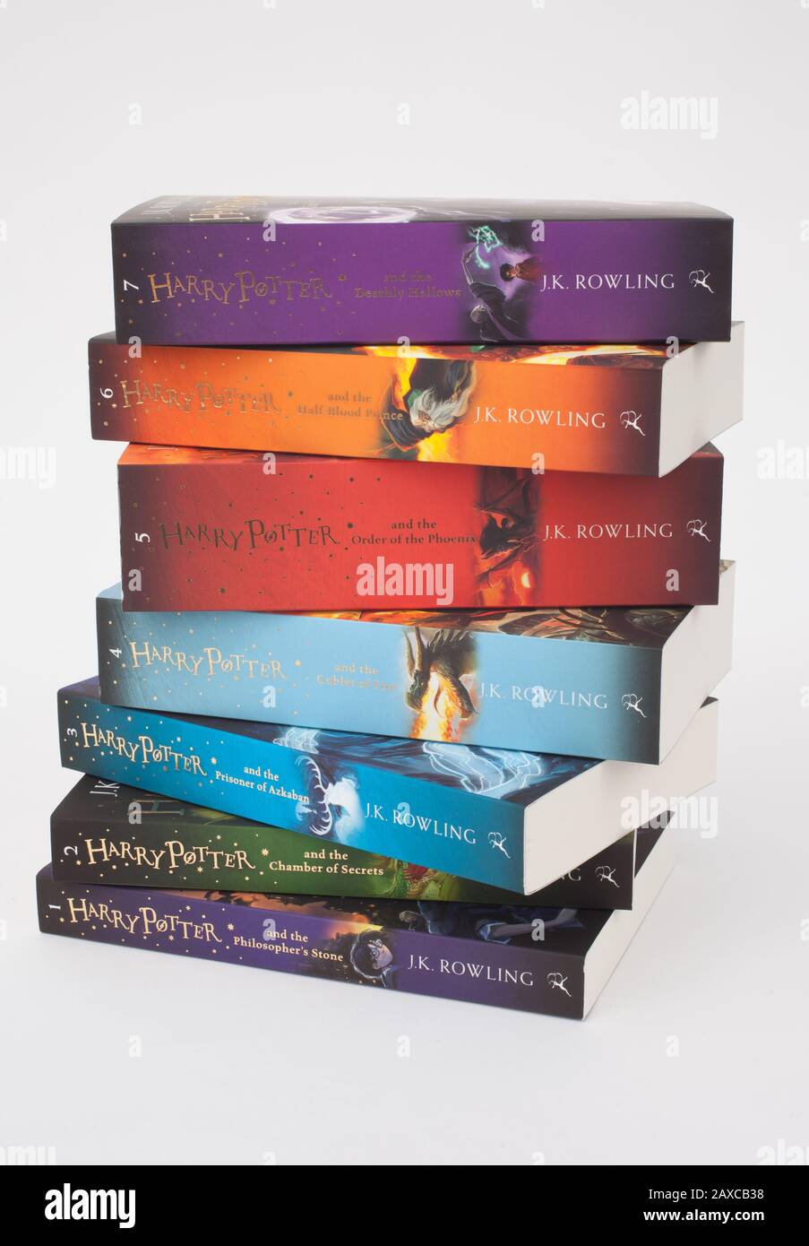 Ein Haufen Harry Töpfer Bücher von J K Rowling Stockfoto