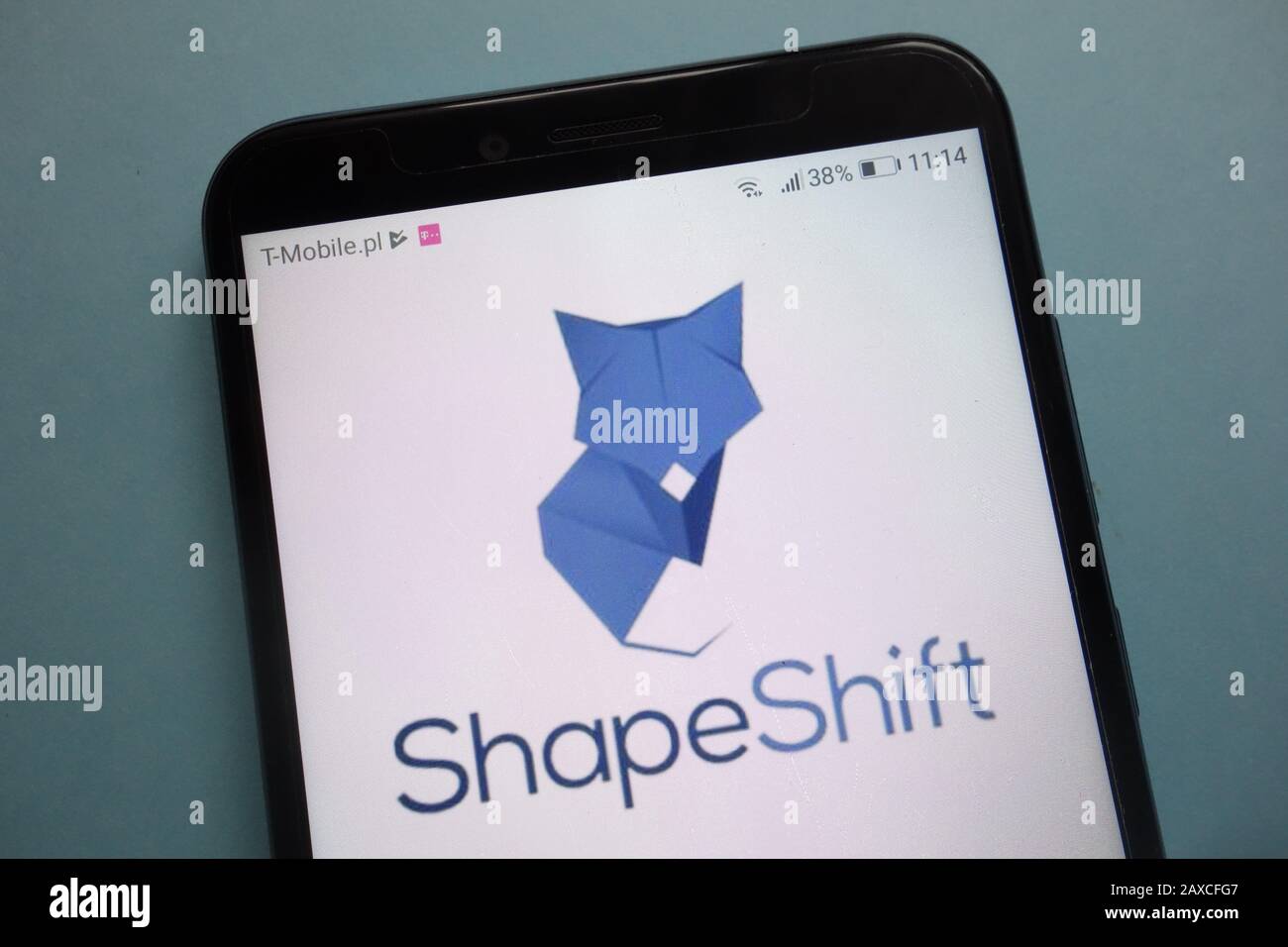 Shapeshift Logo auf Smartphone Stockfoto