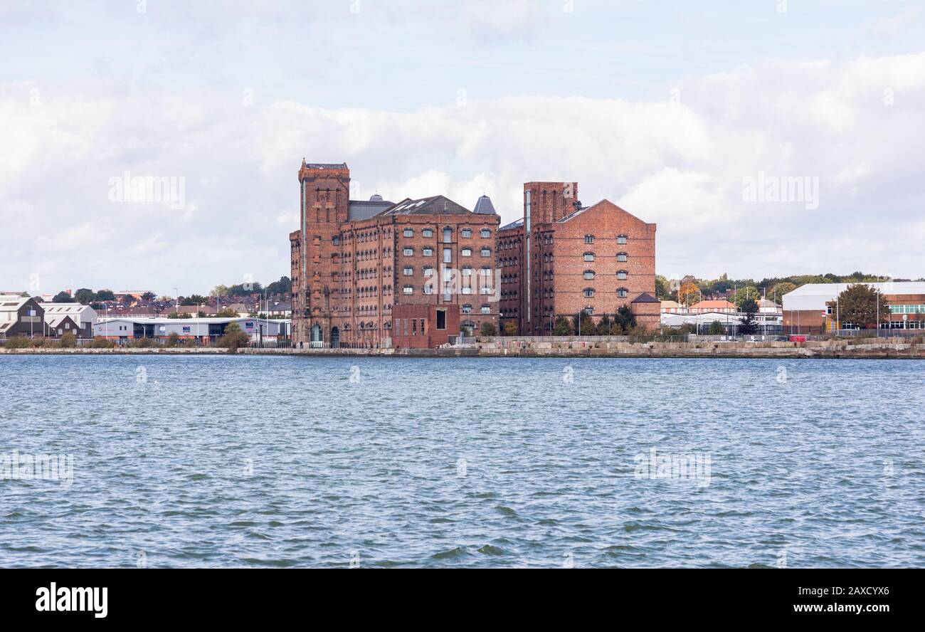 Standort der ehemaligen Spillers Mehlmühlen Great Float Birkenhead Wirral September 2019 Stockfoto