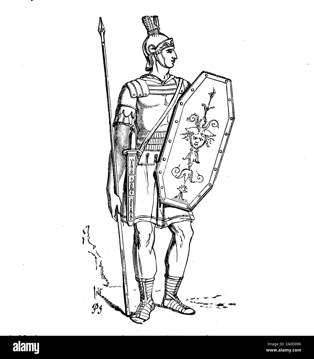 Römische Legionäre. Gravur, 19. Jahrhundert. Stockfoto