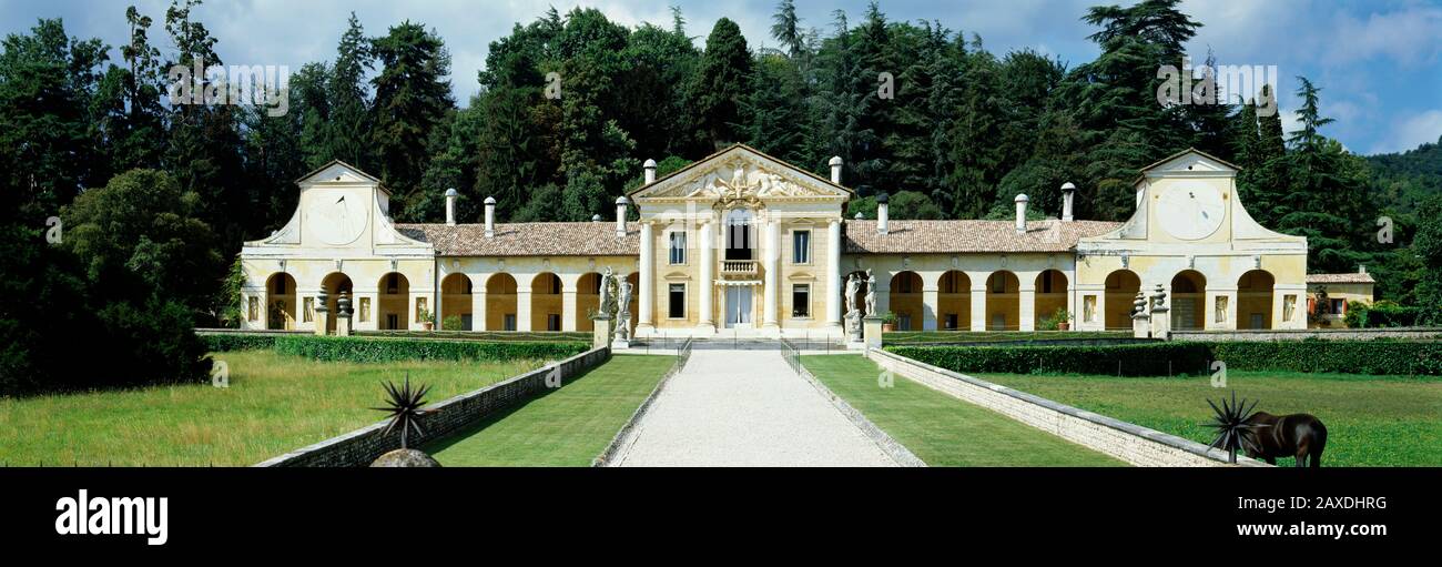 Fassade eines Gebäudes, Villa Barbaro, Maser, Veneto, Italien Stockfoto