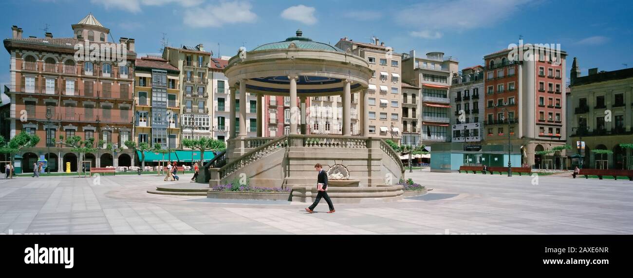 Plaza Del Castillo, Pamplona, Spanien Stockfoto