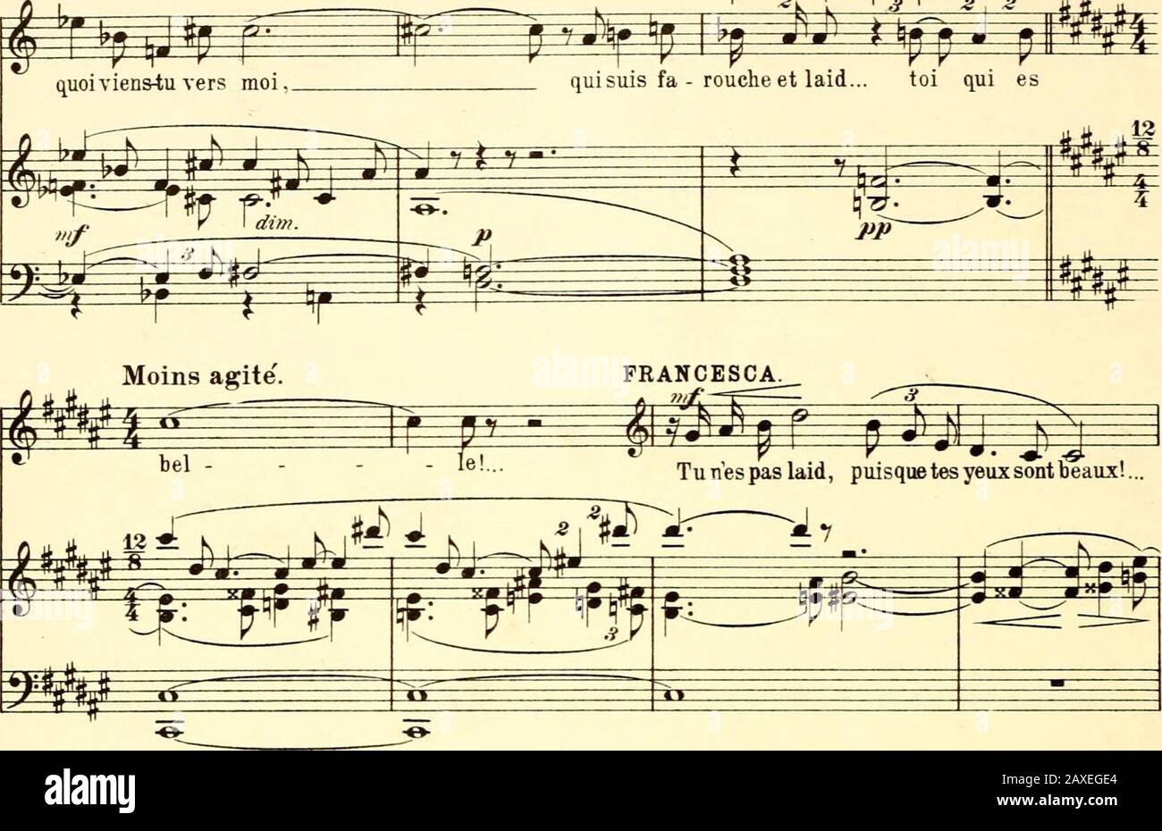 Scemo: Drame lyrique en trois actes et cinq tableaux. Ach! Ach! Ach! Ach! Ach! Ach! Ach! Ah!Ah! Ach! Cestqua - lors lespagçssont blan - ches. Pour - quoi vienstu vers moi qui suis la nuit! Je ne sais pas. Pour- TTT^p i^^^irnt "tp^^^^^^^ 4^^ m Se éà.jéi^ * i *Ff=f 1 k 24 -^k l i a, 2. Assez modéré. HT* ^ W - ^JJ h^â J) /iJy v.hfil^ p"r- p -   TU sais, au fir-mament ce? E - toi - les hol - les qui fui Stockfoto Scemo: Drame lyrique en trois actes et cinq tableaux. Ach! Ach! Ach! Ach! Ach! Ach! Ach! Ah!Ah! Ach! Cestqua - lors lespagçssont blan - ches. Pour - quoi vienstu vers moi qui suis la nuit! Je ne sais pas. Pour- TTT^p i^^^irnt "tp^^^^^^^ 4^^ m Se éà.jéi^ * i *Ff=f 1 k 24 -^k l i a, 2. Assez modéré. HT* ^ W - ^JJ h^â J) /iJy v.hfil^ p"r- p -   TU sais, au fir-mament ce? E - toi - les hol - les qui fui Stockfoto