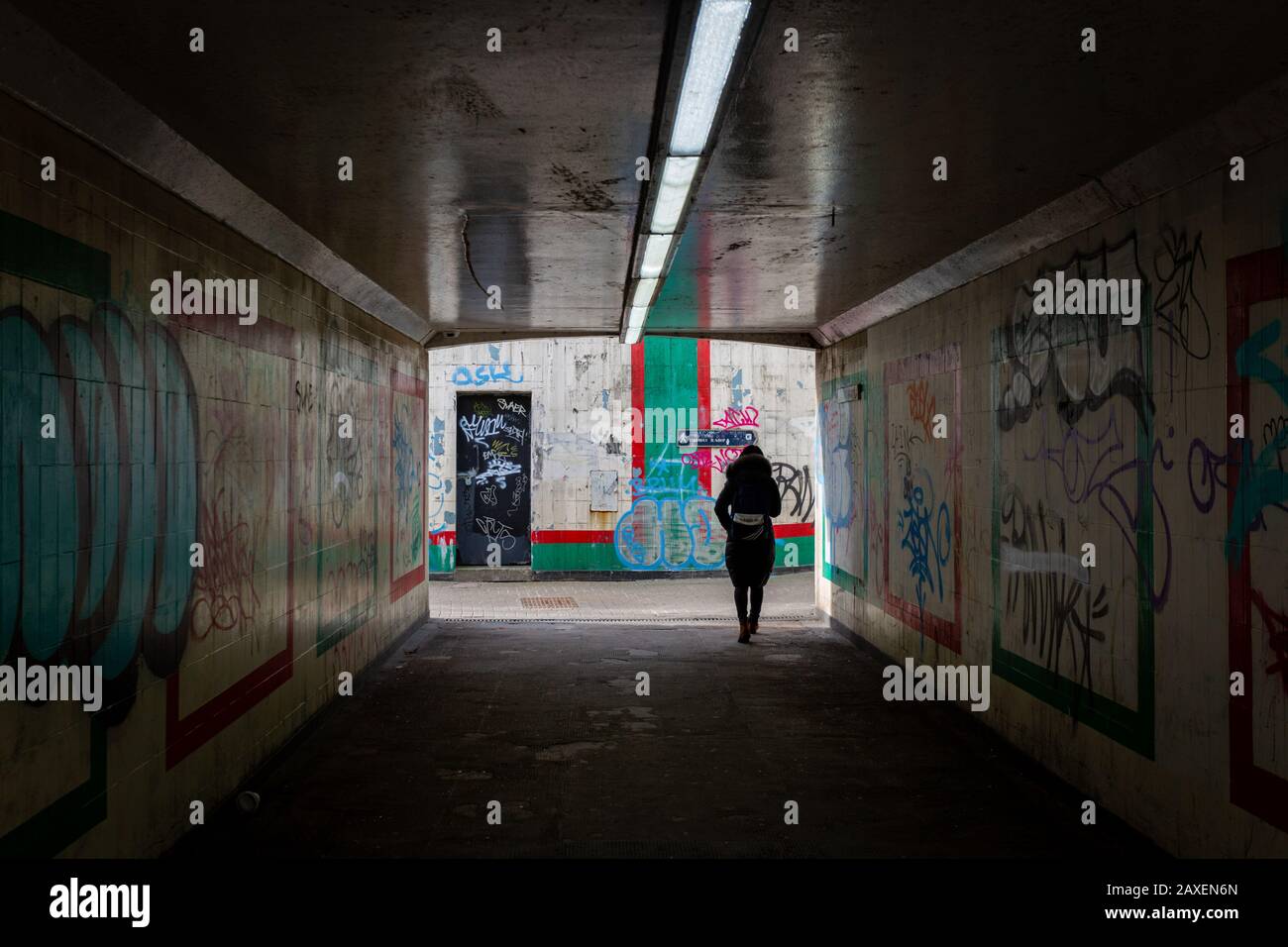 Underpas oder U-Bahn, Stadtzentrum von Birmingham, Großbritannien Stockfoto