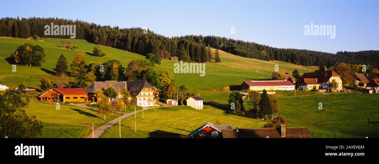 Blick auf EIN Dorf, Schwarzwald, Baden-Württemberg, Deutschland Stockfoto