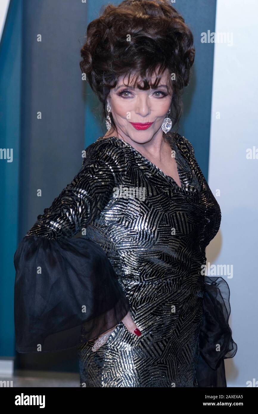 Joan Collins besucht am 09. Februar 2020 die Vanity Fair Oscar Party im Wallis Annenberg Center for the Performing Arts in Beverly Hills, Los Angeles, USA. Weltweite Verwendung Stockfoto