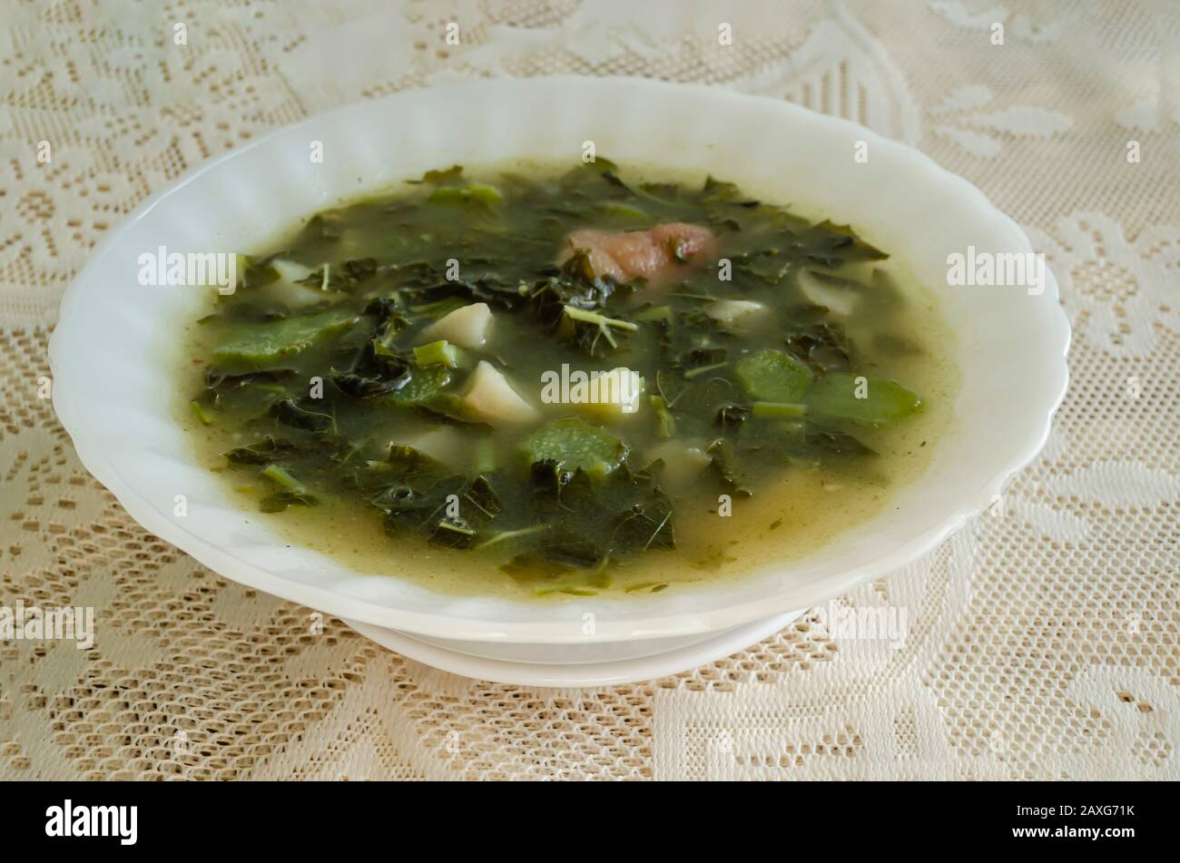 Amaranth-Suppe (Callaloo) Stockfoto