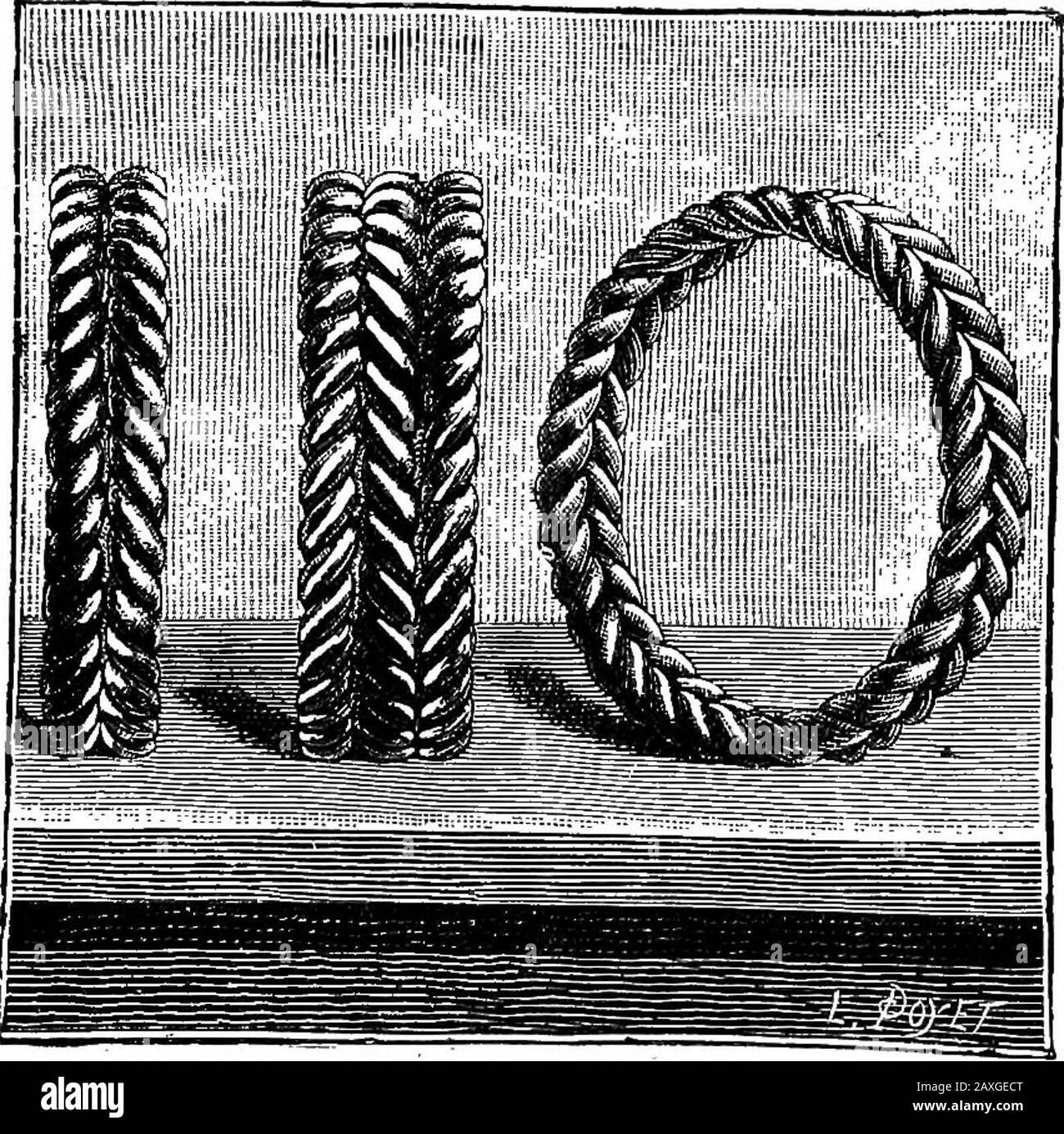 Wissenschaftliche Amusements . Abb. 68.-optische Täuschung - Die höchste der Drei ist ?{Von pcnnisstoji ofriessrs. A. ajidF, Birnen.) VISION UND OPTISCHE TÄUSCHUNGEN. 8l Die Seifenhändler schlossen dieses erklärende Werben ab, indem sie den drei Figuren die falschen Vorstimmungen von Lord Randolph Churchill (i), LordSalisbury (2) und Mr.- Gladstone (3) gaben. Wir haben die Illustration mit Genehmigung des jeweiligen Bildantrittsprießenden überarbeitet. DER ZAUBER KLINGELT. Abb. 6S.-Die Zauberringe. Die Ringe, virich, die wir von einem Fotograph wiedergeben, erzeugen eine merkwürdige Illusion, die in der cla enthalten sein kann Stockfoto