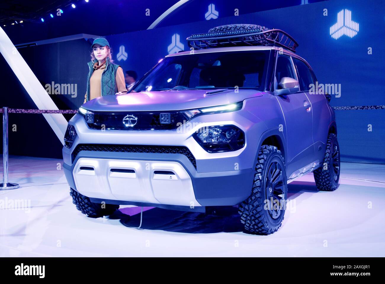 Greater NOIDA, INDIEN - 7. FEBRUAR 2020: Tata Motors HBX Concept Car ist auf der Auto Expo 2020 im Greater Noida in Indien zu sehen. Stockfoto