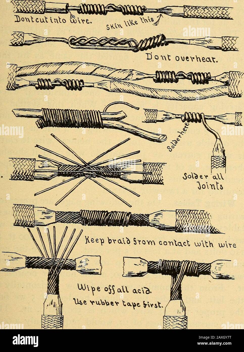 Handbuch für Dampftechniker und Elektriker des 20. Jahrhunderts mit Fragen und Antworten .. . den Konstantstrom und die Voltagevariate mit dem Widerstand, um die Stromstärke konstant zu halten. Dies wird durch einen Regler am Dynamo erreicht, der die Widerstandsänderungen im Kreislauf kompensieren und den Druck je nach Bedarf erhöhen oder verringern soll. Bei der Schätzung der Drahtgröße für ein Reihensystem berücksichtigen Sie die Gesamtlänge der Schleife. Es gibt einen undurchschnittlichen Abstand, da der Gesamtstrom über den gesamten Stromkreis fließt. Wir gehen davon aus, dass Sie einen Klirrrrrrrrrkreis haben Stockfoto