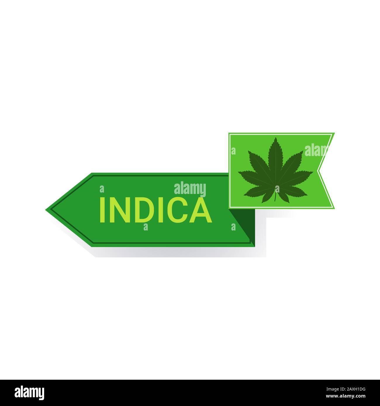 Marihuana-Blattsticker cbd-Öllabel Hanf ganja Cannabis Unkraut Badge Medical Pharmaceutical Industry Business Company Logo Design Flat Vector Illustration Stock Vektor