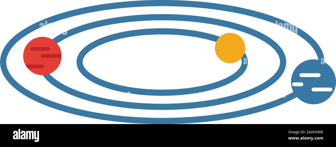 Symbol für Sonnensystem. Einfaches Element aus der Sammlung von Raumsymbolen. Creative Solar System Icon ui, ux, Apps, Software und Infografiken. Stock Vektor