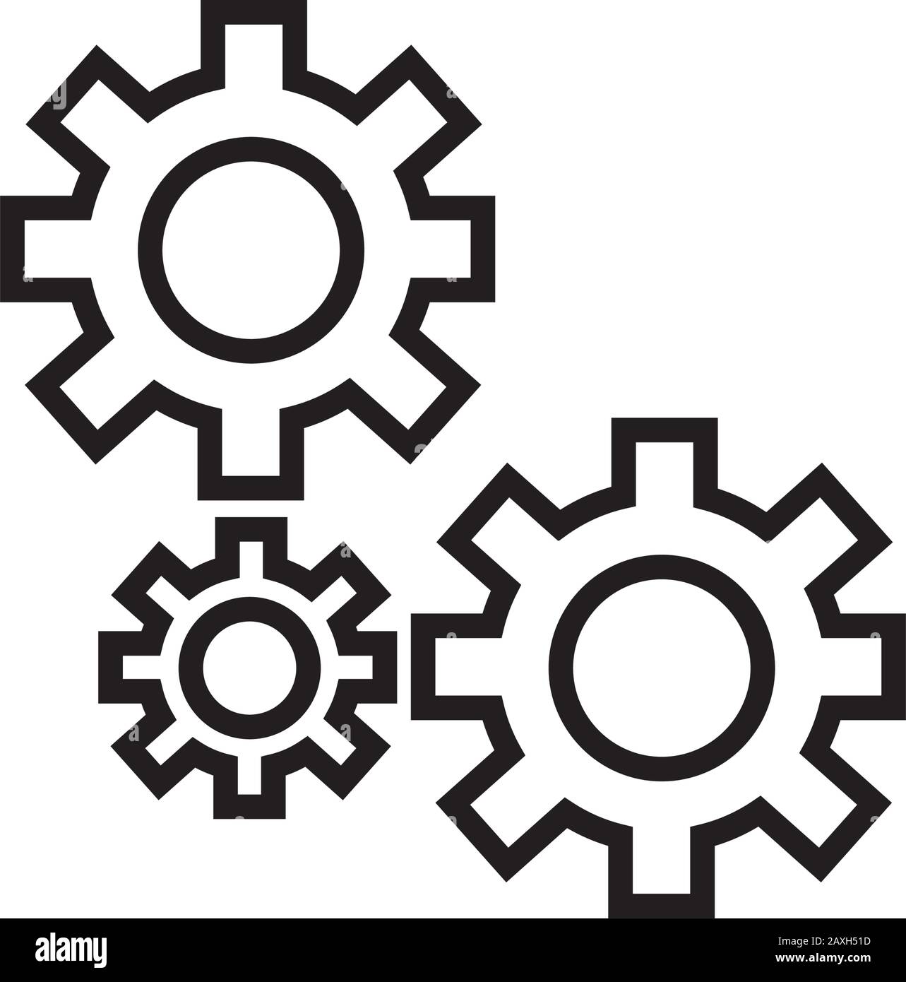 Maschinenzahnräder - Symbol für Montageteil Stock Vektor