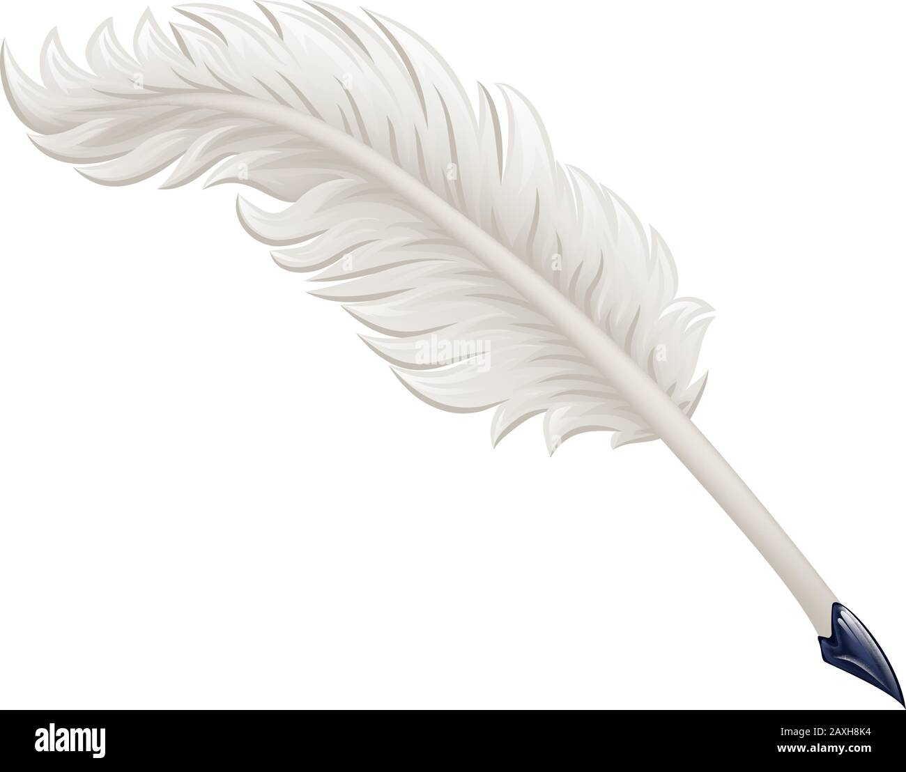 Abbildung: Tintenpatrone Mit Federfeder Und Quillfarbe Stock Vektor