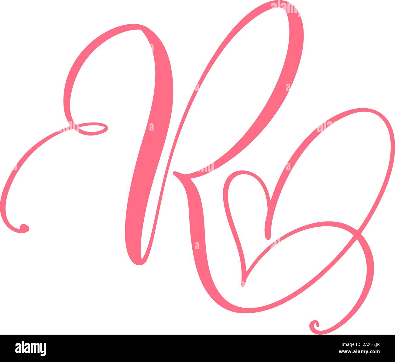 Vector Vintage Blumenmonogramm Buchstabe R Kalligraphie Element Herz Logo Valentinskarte Bluht Rahmen Handgezeichnetes Liebeszeichen Fur Seitendekoration Und Stock Vektorgrafik Alamy
