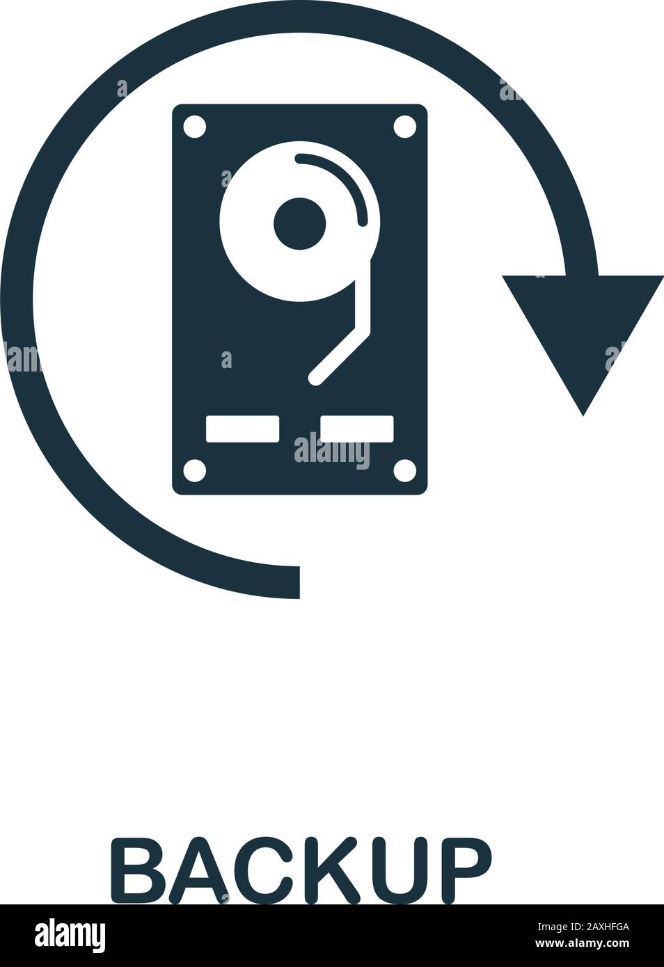 Sicherungssymbol. Einfaches Element aus der Datenorganisationensammlung. Symbol für gefüllte Backups für Vorlagen, Infografiken und mehr. Stock Vektor