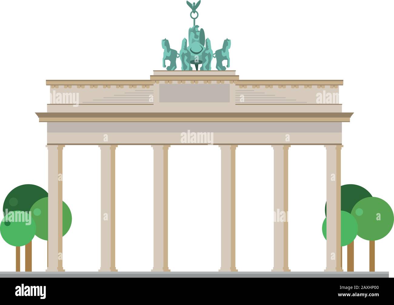 Brandenburger Tor (Berlin, Deutschland). Isoliert auf weißer Hintergrundvektor-Abbildung. Stock Vektor