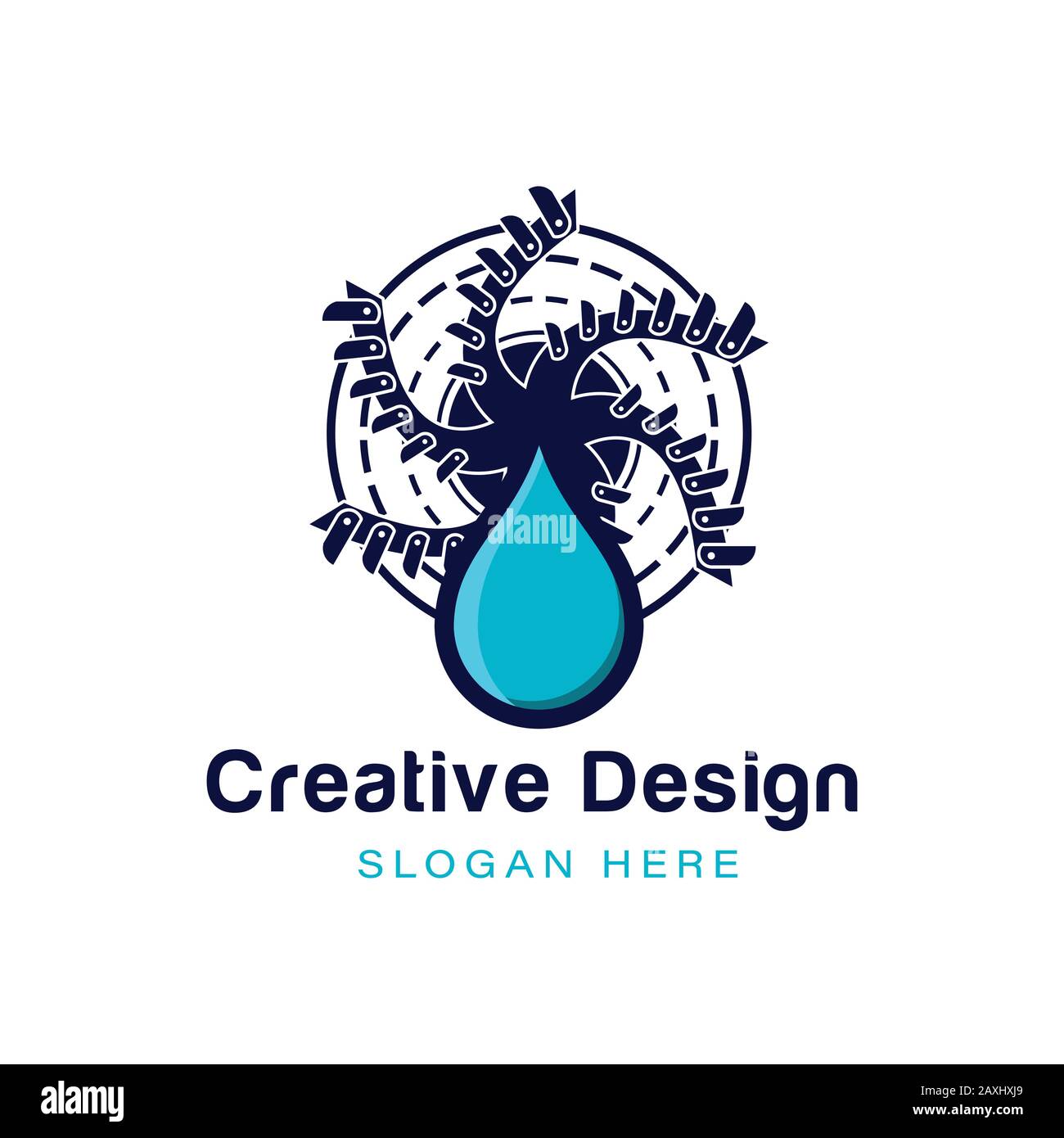 Wassertropfen Und Turbinen Ideen Fur Elektrische Energie Und Sanitaransatze Inspiration Logo Design Darstellung Des Vektor Vorlagenbildes Isoliert Auf Weissem Hintergrund Stock Vektorgrafik Alamy