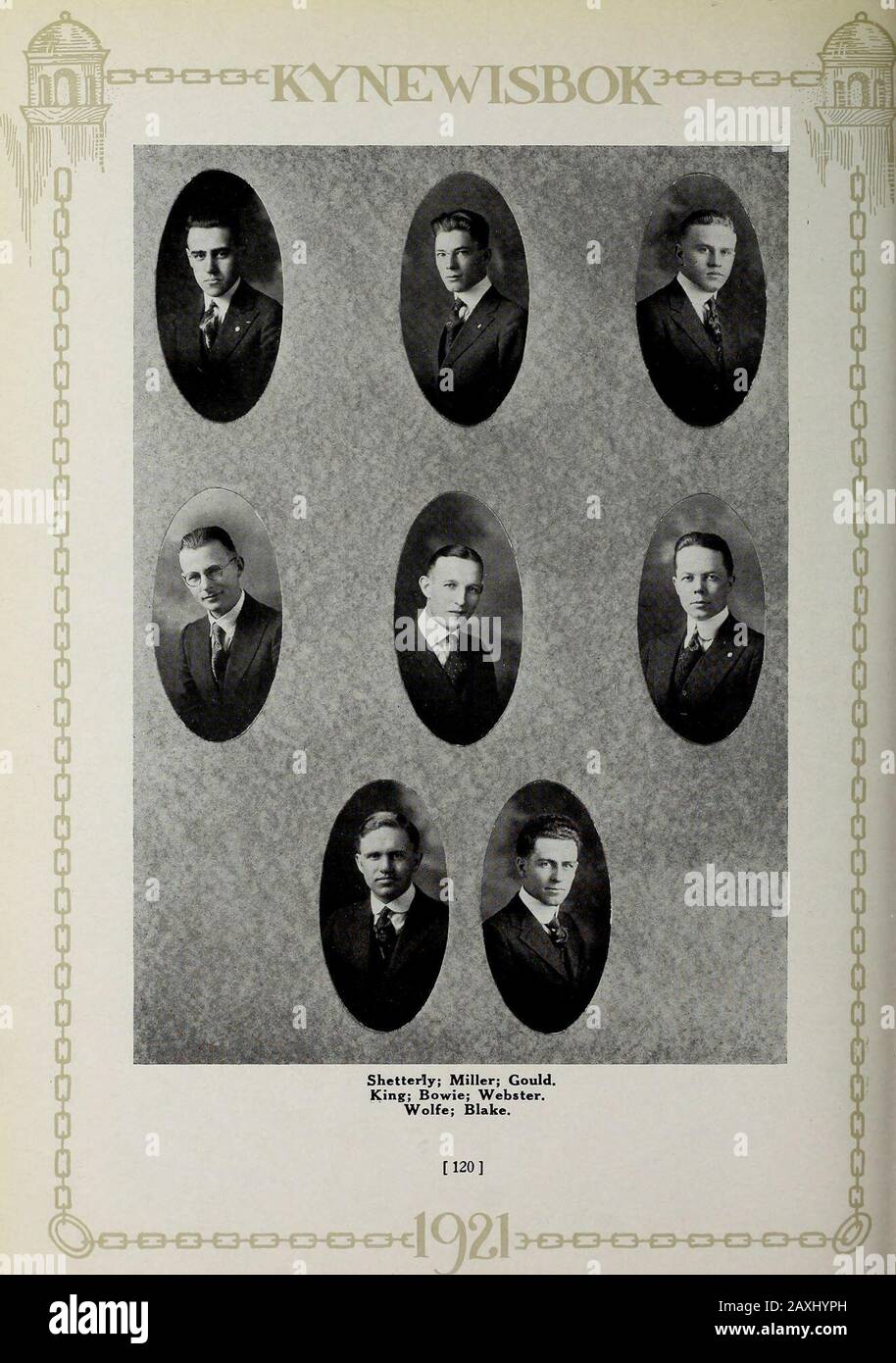 Kynewisbok . Phi ChapterCliarter wurde im November 1882 in Ann Arbor, Michigan, Gegründet Und Gewährte 1905Colors-Light Blue und Garnetflower-Red Carnation FRATRES IN FACULTATE R. McConnell Joseph H. Reed J. T. Williams R. H. McBride M. S. Fraser, Dean FRATRES IN UNIVERSITATE John S. MillerGlenn StoddardChas. Glenn Grover Philip A. CallahanE. E. TompsonEmery W. Burley 1921 Ernest A. Cuaz jay. F. Sam])sonGoran Wilham Raichart 1922 Mark Berry LammeRoy A. PhillipsRay M. PhillipsEarl Douglas SillersCurtis L. Benight Alfred B. BlanchardFrank H. BarrettThomas MillsRalph KoontzTheodore N. ChristianP. A. Mataro Stockfoto