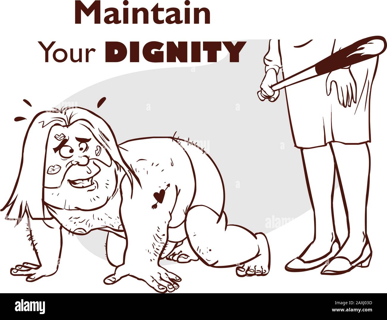 Betrügerischer Ehemann erwischt, während er der Vektordarstellung entkommen ist Stock Vektor