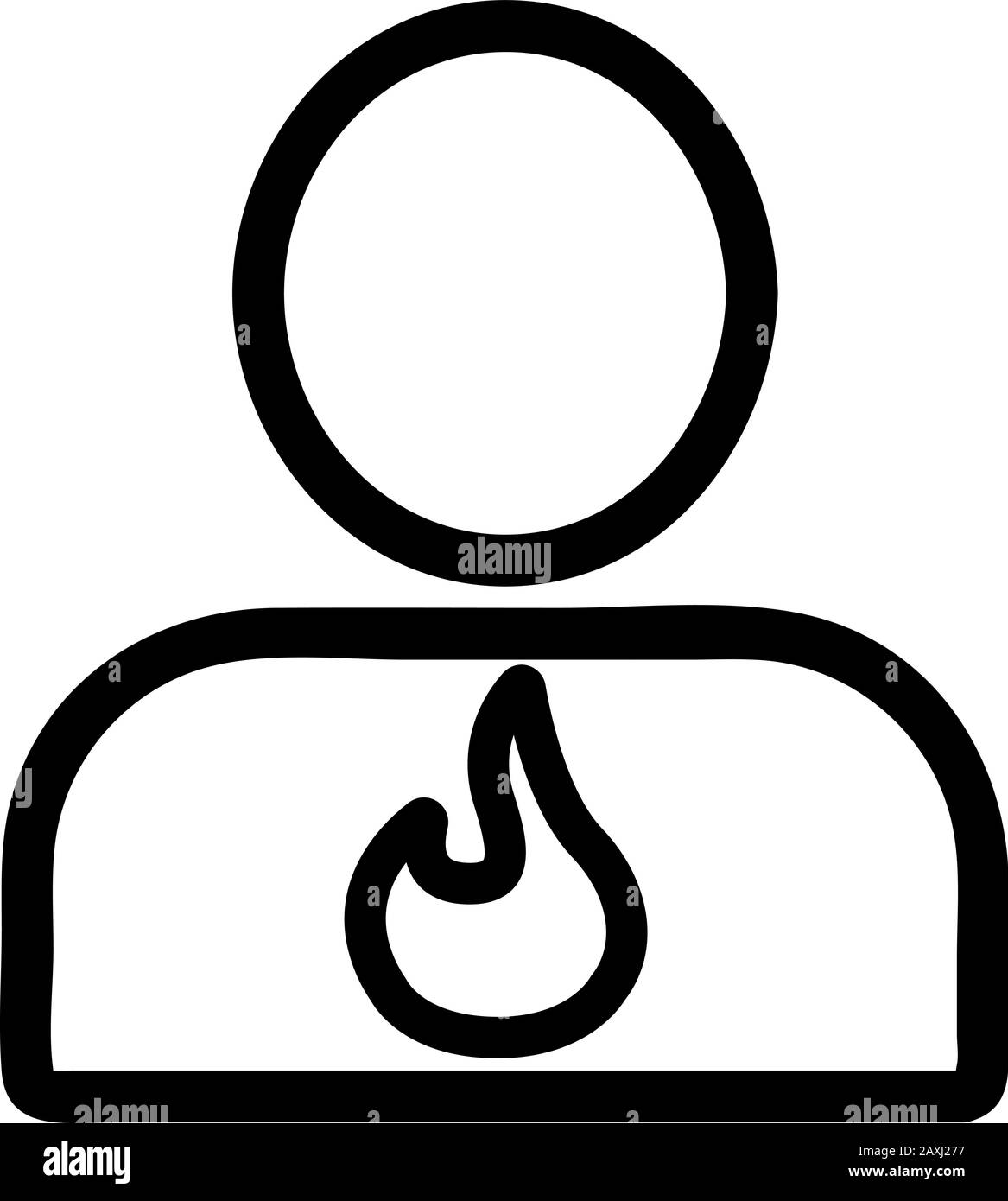 Mann Magen Icon Vektor. Dünnes Linienschild. Isolierte Darstellung des Kontursymbols Stock Vektor