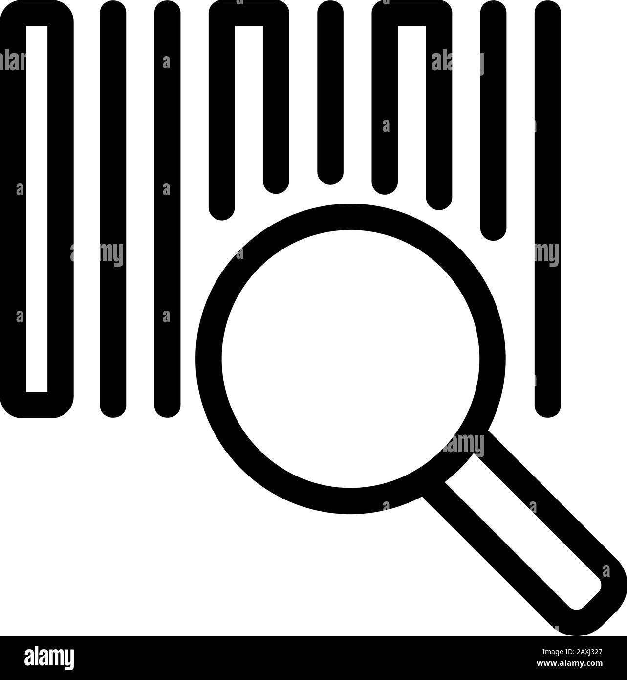Strichcode-Symbol-Vektor des Scanners. Dünnes Linienschild. Isolierte Darstellung des Kontursymbols Stock Vektor