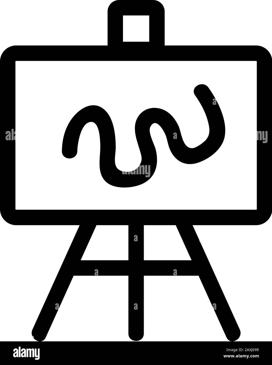 Easel Icon Vektor. Dünnes Linienschild. Isolierte Darstellung des Kontursymbols Stock Vektor