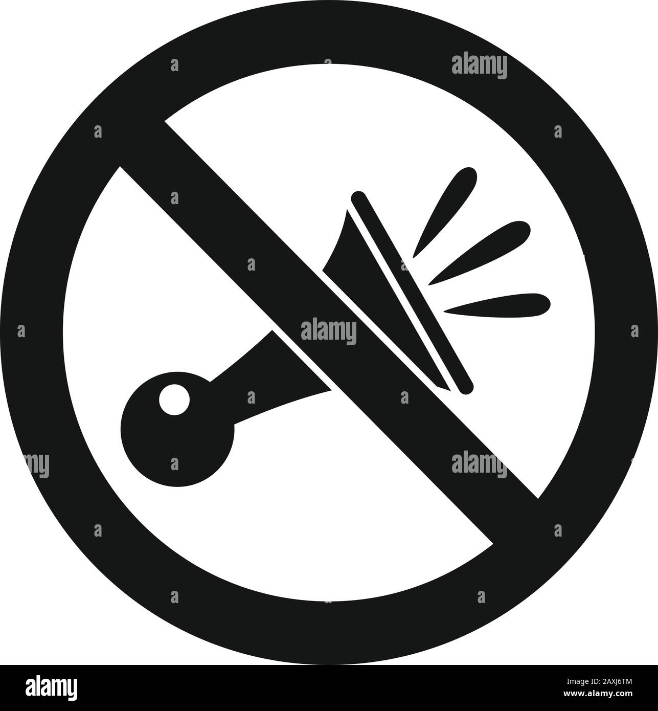 Kein hupen-verkehrsschild isoliert auf weißem hintergrund durchgestrichenes  signalhorn-symbol verbot von harten geräuschen hupen verbieten kein lautes  geräuschsymbol vektor-illustration