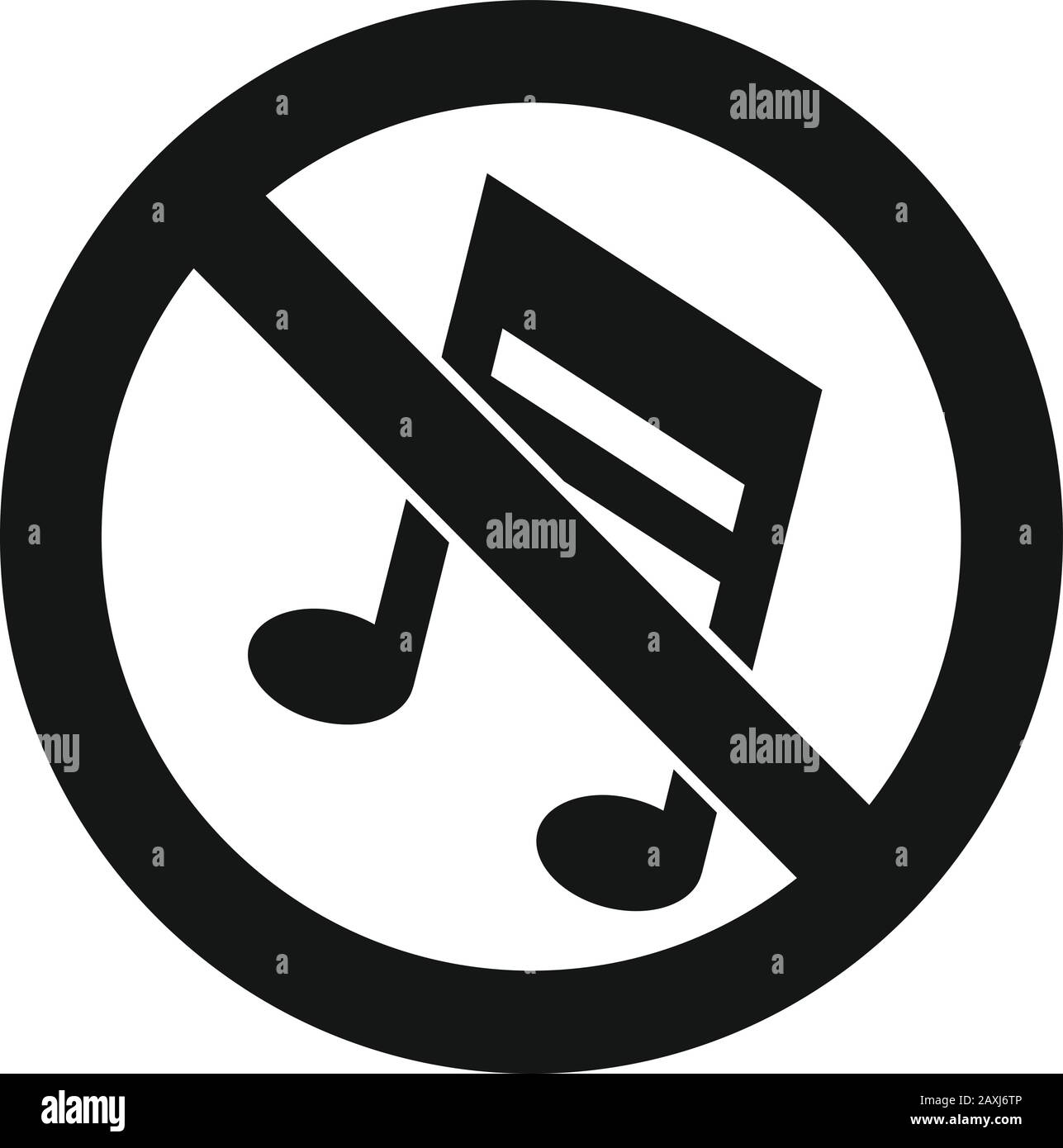 Symbol für Musiknotiz fehlt. Einfache Abbildung eines Vektorsymbols für Musiknotiz für Webdesign, das auf weißem Hintergrund isoliert ist Stock Vektor