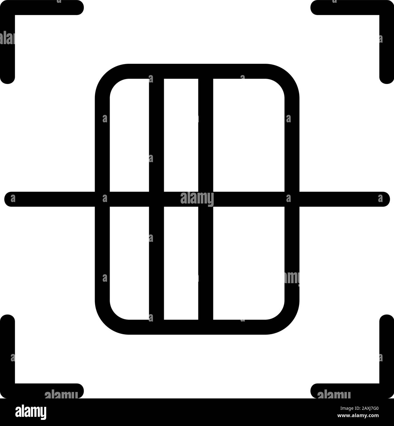 Symbolvektor der Scannerkarte. Isolierte Darstellung des Kontursymbols Stock Vektor