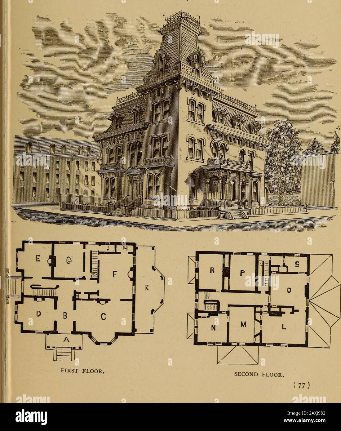 Hobbs Architektur: Mit Designs und Grundrissen für Villen, Cottages und andere Gebäude, sowohl in der Vorstadt als auch auf dem Land, die an die Regeln der Vereinigten StatesWith für Kritik und Einführung angepasst sind. Die Mate-rial, Kalksteinschnitt, brach und zeigte. Thecost, fertig, betrug etwa 20.000 US-Dollar. Manche beachtbare Schönheit ruht im Material, das bei guter Architektur immer so belassen werden sollte, dass er den Betrachtern mit voller Wucht streitet. Wir haben einen neworder der Architektur, Den amerikanisch-Ovo-Orden der Architektur, für Kirchenbauten und große öffentliche Bauten erfunden. Es ist weit überlegen Stockfoto