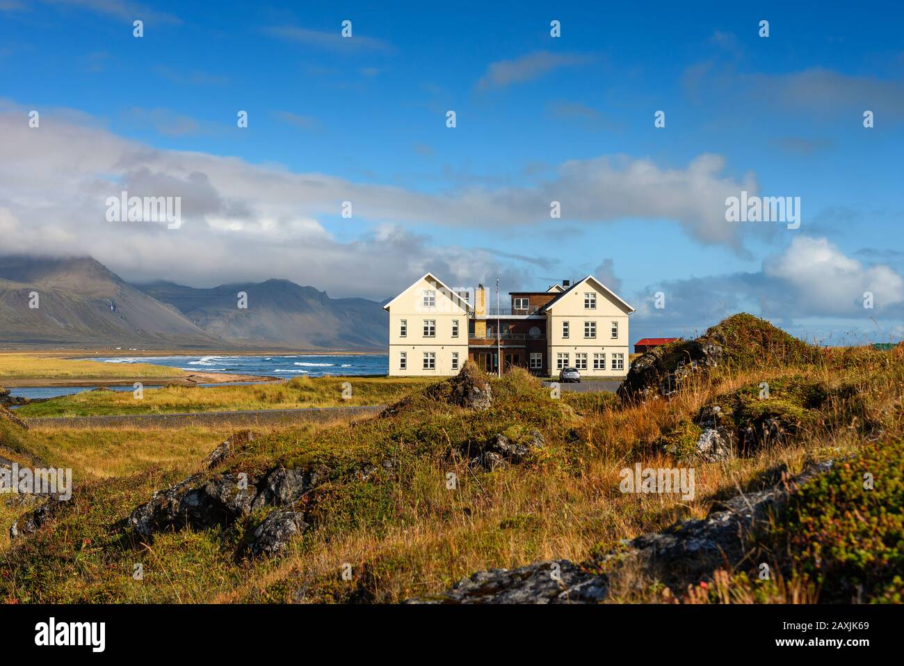 Fosshotel Gletscher Lagune mit einem Restaurant an der Ring Road in Island entfernt Stockfoto