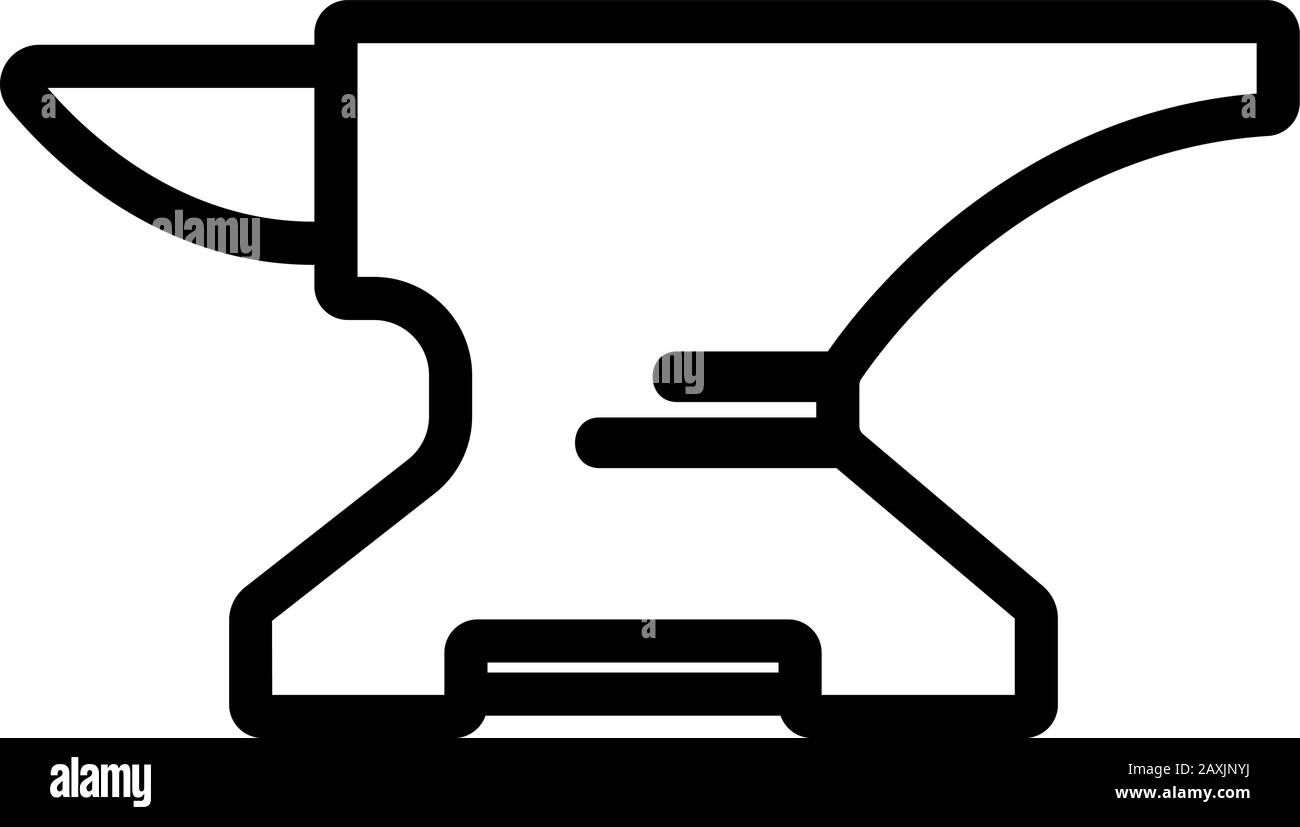 Schmied ist ein Amboss Ikone Vektor. Isolierte Darstellung des Kontursymbols Stock Vektor
