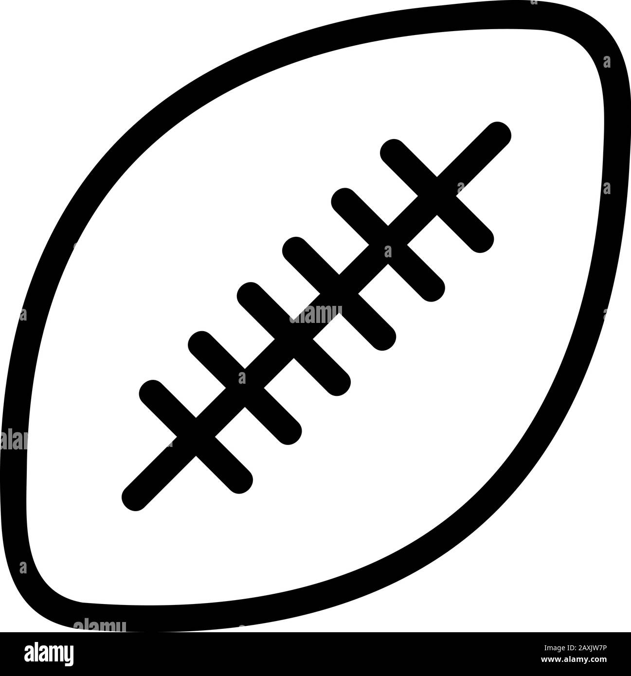 Rugby-Ball-Icon-Vektor. Isolierte Darstellung des Kontursymbols Stock Vektor