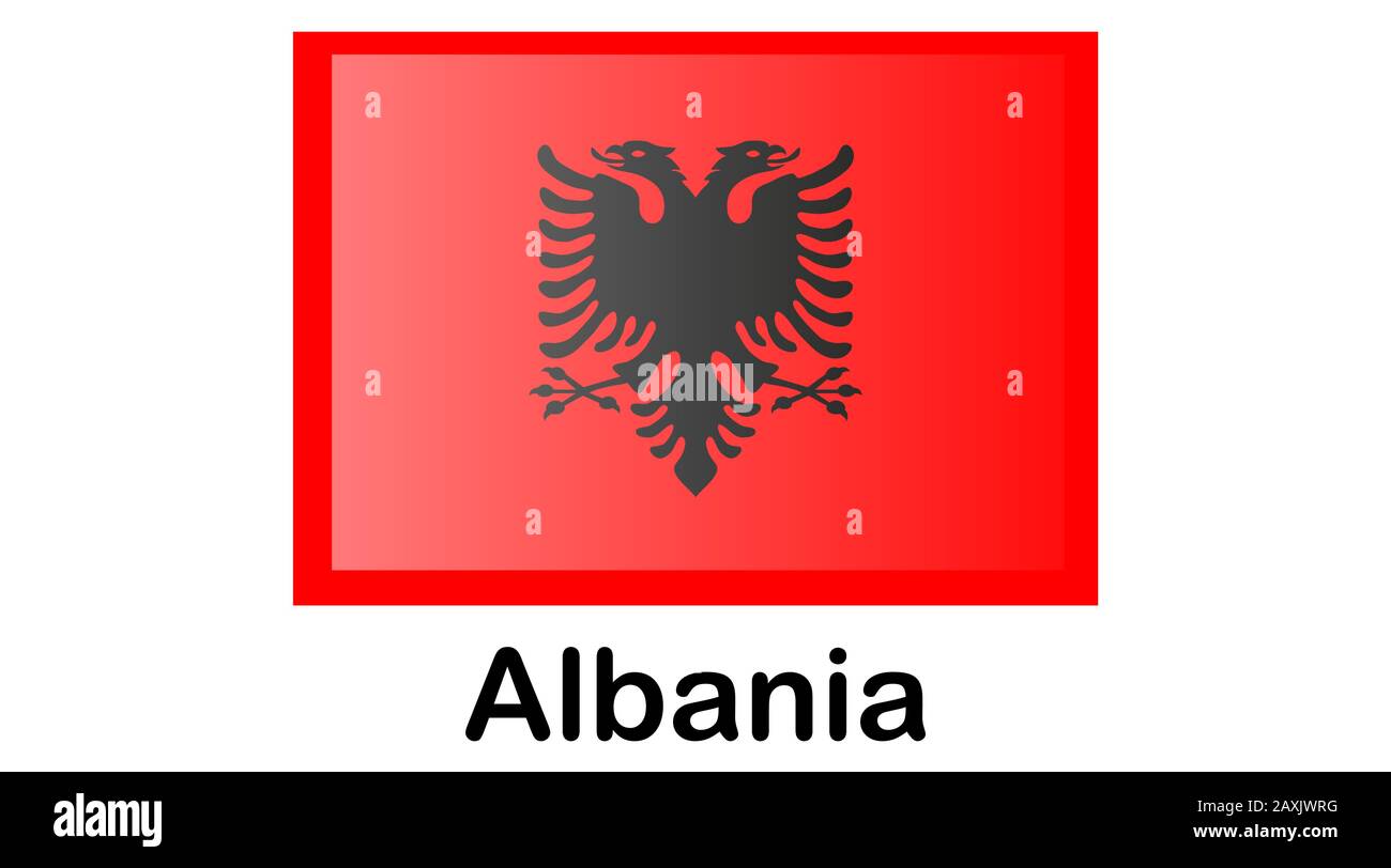 Albanien Nationalflagge, Farben und Proportionen richtig. Stock Vektor
