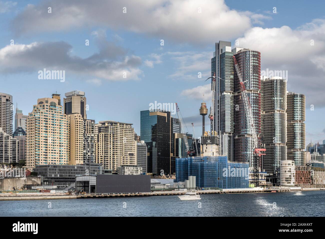 Australien, Sydney, Darling Harbour, Skyline, Schiffe Stockfoto